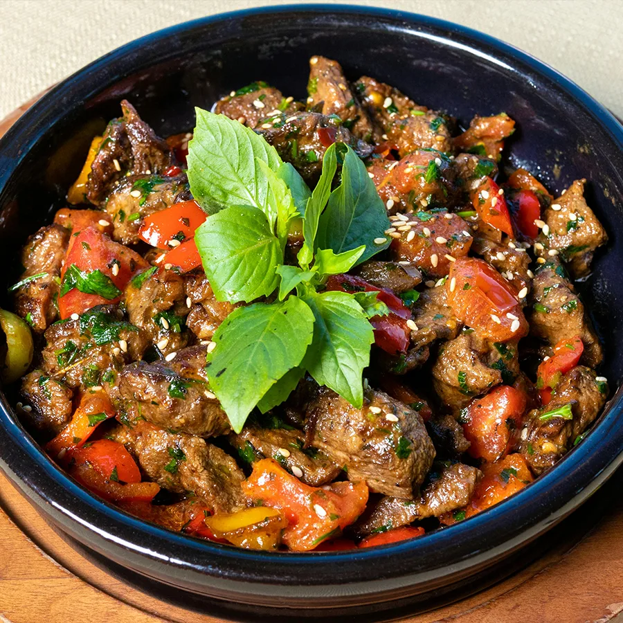 Şakşuka (Fried Aubergine with Green Pepper and Tomato